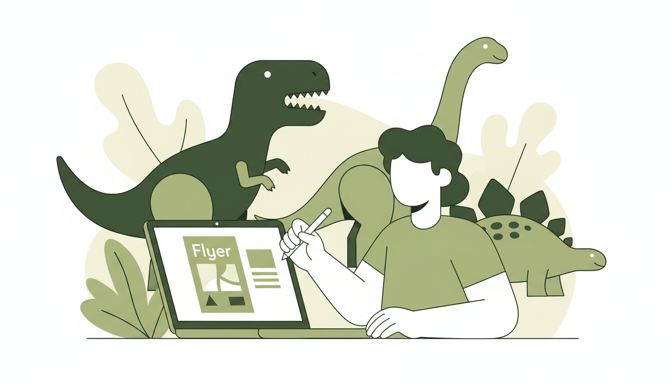 Werbeflyer gestalten & Eventflyer drucken: Dein Dino-starker Guide!